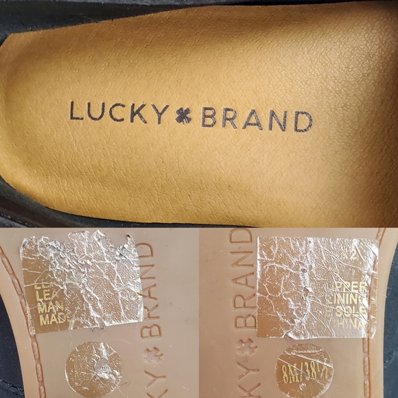 Lucky Brand Charsa Black Leather Loafer Flats Casual Comfy Shoes Size 8 - Picture 7 of 8